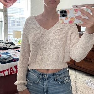 Altar'd State Cream V-Neck Sweater